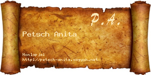 Petsch Anita névjegykártya
