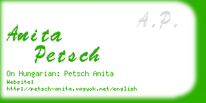 anita petsch business card